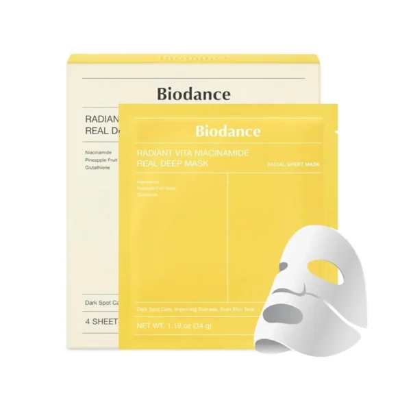 Masca cu Niacinamide, Radiant Vita Niacinamide Real Deep Mask, 34g – Biodance